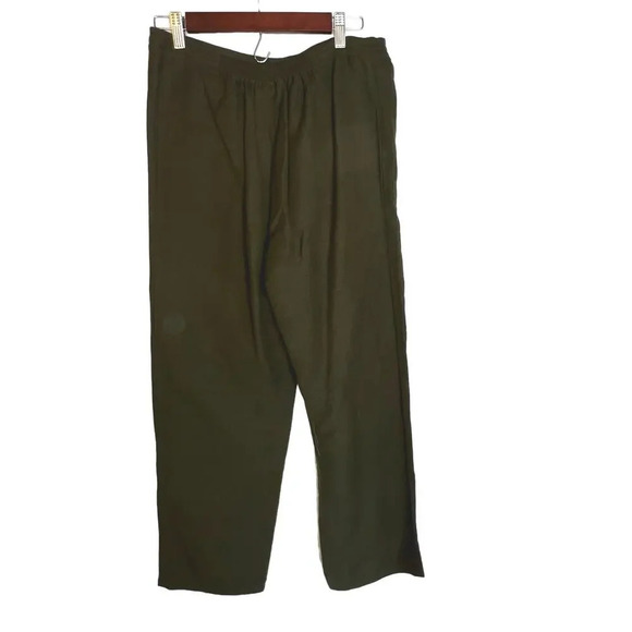 Scenario,36 duster jacket,38 elastic waist wide leg Embroidered Linen pant Suit - Picture 7 of 11